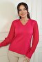 Women's Sleeves Chiffon V-Neck Sweater