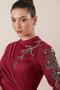 فستان حجاب من الساتان الكريب مطرز بالحجر ومُبطن من الأمام - 4