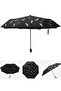 Automatic Feather Print Umbrella Black - 4