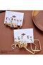 12-Piece Retro Imitation Pearl & Geometric Earrings Set - 3