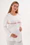 Mecit 6100 Pink Dressing Gown and Rose Gold Maternity Pajama Set - 4