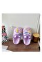 Cute Purple Kids Clogs with Cartoon Charms 24-25 - 3