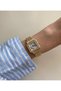 Gold Vintage Model Zircon Stone Steel Analog Wristwatch - 2