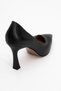 653 Black Skin Heeled Women's Shoes - 5