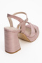 LELLO Pink Striped Women's Platform Heeled Shoes - 5