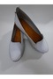 100% Genuine Leather and Handmade, White Color Casual Ballerina Model - 6