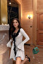 Lycra Double Breasted Mini Evening Dress with Soft Ruffle Detail - 2