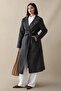 Henry Double Breasted Collar Stash Coat - Anthracite