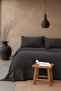 Anthracite Waffle Cotton Bedspread - 240X260