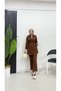 Scuba Crepe Fabric Zippered and Waist-Tied Hijab Suit-Brc1305-1 - 5
