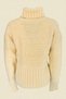 Puzzle Embroidered Turtleneck Yellow Color Sweater - 3