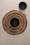 Black Detailed Banana Fiber Round American Plate - 2