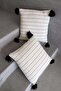 Ecru / Black Frankincense Cotton Throw Pillow Cover - 45X45 - 2