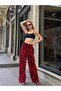 Women's High-Waisted Belted Patterned 100% Viscose Cotton Wide-Leg Chic Casual Plus Size Curve Pants - 7