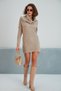 Women's Degaje Collar Fringe Detailed Sports Stylish Brown Knitwear Tunic Blouse