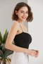 Women's Snap Fastener Body Hugging Bodysuit Sports Stylish Strappy Blouse - 6
