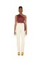 Women's Waist Tie Detail Single Sleeve Off-the-Shoulder Sports Stylish Comfortable Fit Croptop Blouse - 4