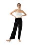 Women's Elastic Waist Comfortable Loose Black Trousers - 2