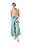 Women's Elastic Waist Comfortable Loose Water Green Trousers - 2