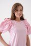 Women's Crew Neck Flounced Watermelon Sleeve Guipure Detailed Sports Stylish Floral Laced Blouse - 7