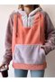 Women's Multicolored Kangaroo Pocket Hooded Sports Stylish Oversize Sweatshirt - 6