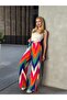 Women's High-Waisted Belted Patterned 100% Viscose Cotton Wide-Leg Chic Casual Plus Size Curve Pants - 2