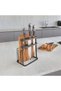 Tokyo LAVA Knife & Cutting Board Rack – Matt Black, 15 Knife Slots + 2 Board Compartments