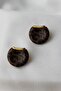 Leopard Patterned Button Model Earrings - 2