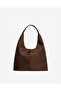 Suede Velvet Bitter Coffee Hand and Shoulder Bag