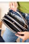 Set of 2 Justpolo Women's Navy Blue 5 Compartment Bag Wallet Set - 7
