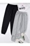 Unisex Black and Gray Two-Piece Jogger Sweatpants Set – Relaxed Fit Cotton - 2