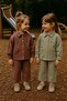 Girl's Floral Patterned Linen Jacket Purple - 2