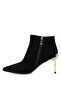 25K417 Women's Genuine Leather Heeled Boots Black - 3