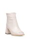 25K415-1 Women's Genuine Leather Heeled Boots Beige - 2
