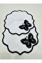 2 Pieces of Three-Dimensional Butterfly Detailed Coffee Side Cocktail Napkins & Coasters. - 2