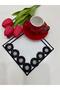 2 Pieces of Crystal Bead Embroidered Coffee Side Cocktail Napkins & Coasters. - 4