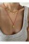 Steel Plate Red Rope Necklace - 4