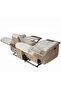 Brixx 2 Seater Fabric Recliner - L.Brown, Stylish Wood & Fabric Design, Comfortable Seating - 5