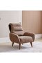 Elora 1 Seater Fabric Sofa - Stylish Brown/Beige Wood Frame, Comfortable & Durable, Turkey