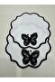 2 Pieces of Three-Dimensional Butterfly Detailed Coffee Side Cocktail Napkins & Coasters. - 4