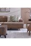 Elora 3 Seater Fabric Sofa - Brown/Beige, Stylish & Comfortable, Wood/Metal Frame, 2 Years Warranty - 5