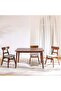 Balfour 1+4-Seater Dining Set - Solid Wood Walnut Finish with Cushioned Chairs & 2-Year Warranty - 2