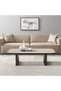 Brookside Stone Top Coffee Table, Beige & Oak Veneer, Engineered Wood, Stylish Living Room Furniture - 2