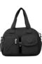 Mini Satchel Crossbody, High-Grade Nylon, Zip-Top, Dual Front Pockets, Detachable BSD-KP034 BLACK