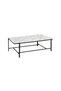 Reuben Coffee Table - White Marble & Black Engineered Wood, Stylish Living Room Furniture - 2