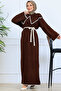 Collar Detailed Knitwear Dress K3036 Brown