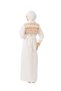 Hijab Dress Palestine Embroidered White Rhombus Patterned Dress Gold - 4