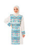 Hijab Dress Palestine Embroidered White Rhombus Patterned Dress Gold - 2