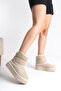 Nova Women's Winter Thick Sole Sheepskin Suede Cream Folding Boots - 4