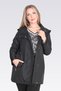 60131 Black Detachable Hood Stand-Up Collar Relaxed Fit Trench Coat - 3